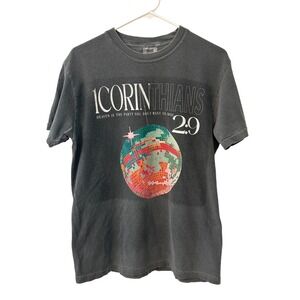 Comfort Colors Graphic Tee 1 Corinthians Disco‎ Ball Print T-Shirt M